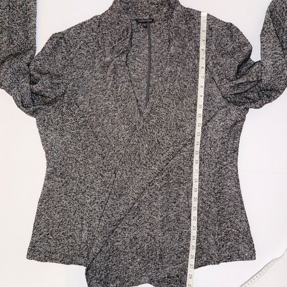 Eileen Fisher Waterfall Cardigan Knit Open Front Drape Jacket HerIngbone Gray XL - Picture 8 of 12